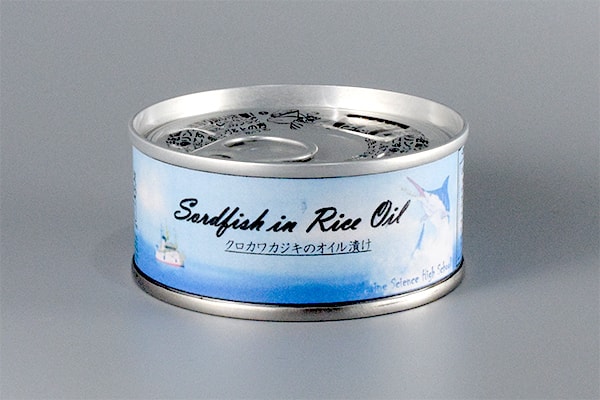 クロカワカジキのオイル漬け缶詰の写真