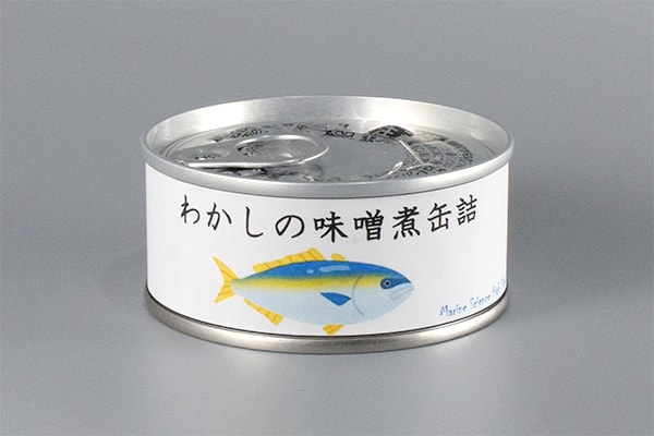 ワカシの味噌煮缶詰の写真
