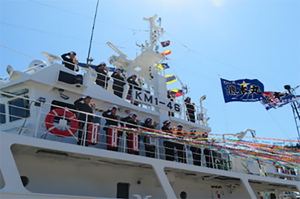 天草拓心高等学校の取組み 出港式の写真